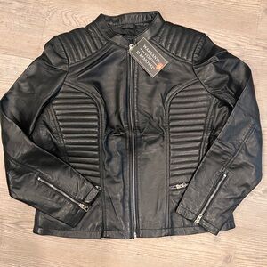 Real Leather brand Jacket , BNWT, XL women’s Motorcycle Jacket